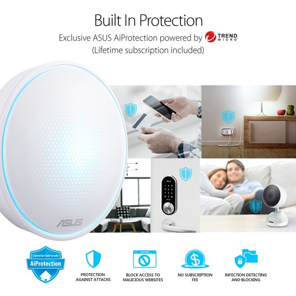 Asus Lyra AC2200 - WiFi Mesh-system, White (3-pack)
