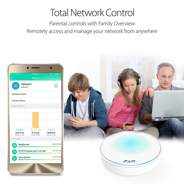 Asus Lyra AC2200 - WiFi Mesh-system, White (3-pack)