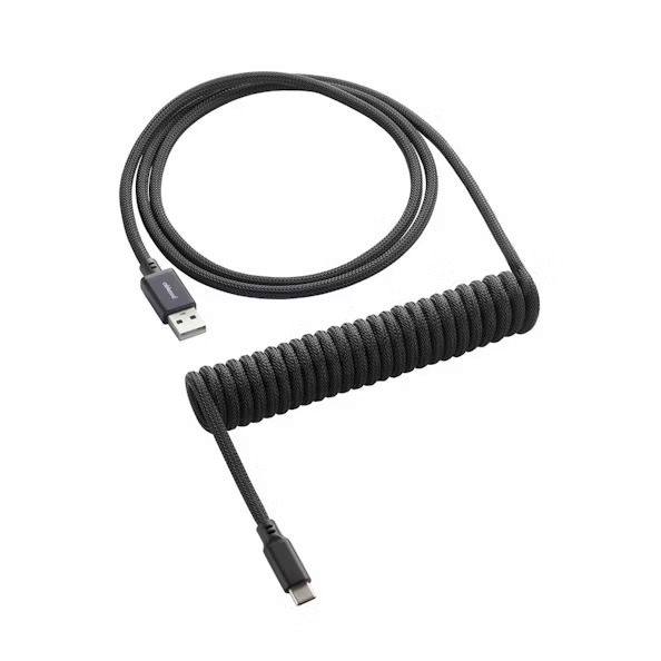CableMod Classic Coiled Keyboard Cable, USB A -&gt; USB Type C, 150cm, Midnight Black