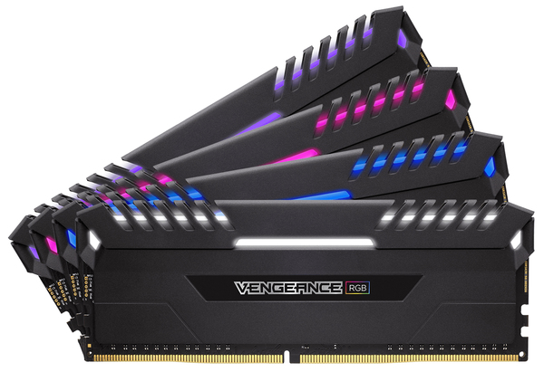 Corsair 64GB (4x16GB) Vengeance RGB, DDR4 2666MHz - Black