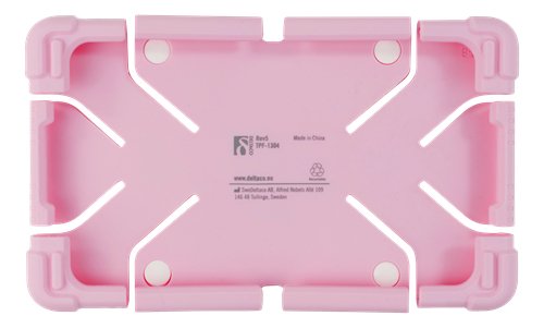 DELTACO Skal i silikon f&ouml;r 7-8" surfplattor, stativ, rosa