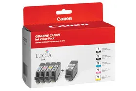 Canon LUCIA Ink Value Pack PGI-9 PBK Multipack - Harmaa, musta, keltainen, sinivihre&auml;, magenta - alkuper&auml;inen - mustes&auml;ili&ouml; malleihin PIXMA Pro9500, Pro9500 Mar