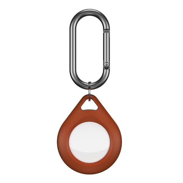 KeyBudz Secure Dock, AirTag - carabiner, Tan (4pcs)