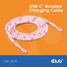 Club 3D USB-C - USB-C 60W Beaded - cable, Pink, 2m