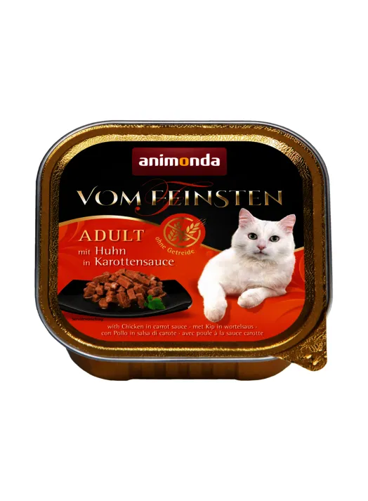 Animonda Vom Feinsten Chicken in Carrot Sauce, Kissan märkäruoka, Adult, Viljaton, 32 x 100 g