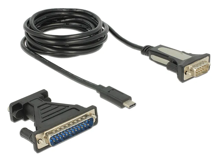 Delock Adapter USB Type-C &gt; 1 x Serial DB9 RS-232 + Adapter DB25