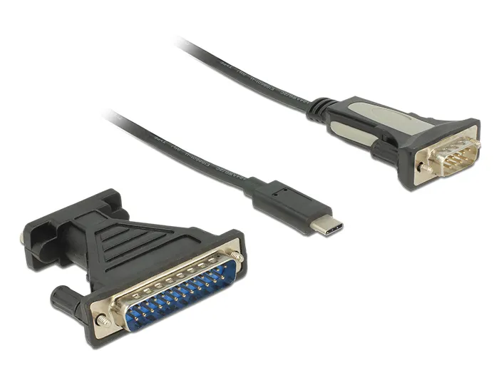 Delock Adapter USB Type-C &gt; 1 x Serial DB9 RS-232 + Adapter DB25