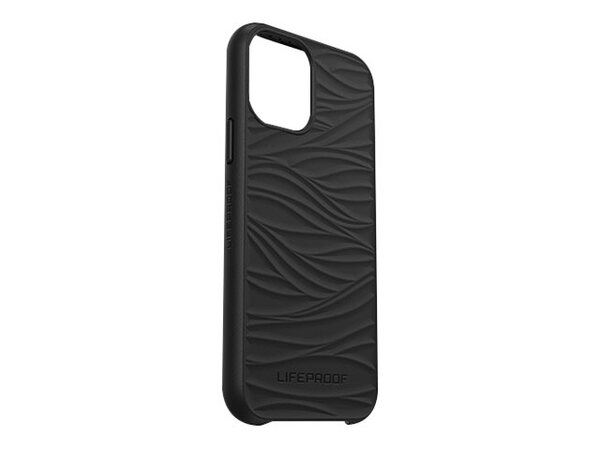 LifeProof WAKE - Takakansi matkapuhelimelle - valtameriper&auml;inen kierr&auml;tetty muovi - musta, t&auml;ytel&auml;inen aaltokuvio malleihin Apple iPhone 12, 12 Pro - (ei palaut