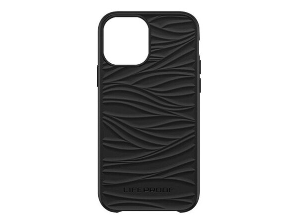 LifeProof WAKE - Takakansi matkapuhelimelle - valtameriper&auml;inen kierr&auml;tetty muovi - musta, t&auml;ytel&auml;inen aaltokuvio malleihin Apple iPhone 12, 12 Pro - (ei palaut