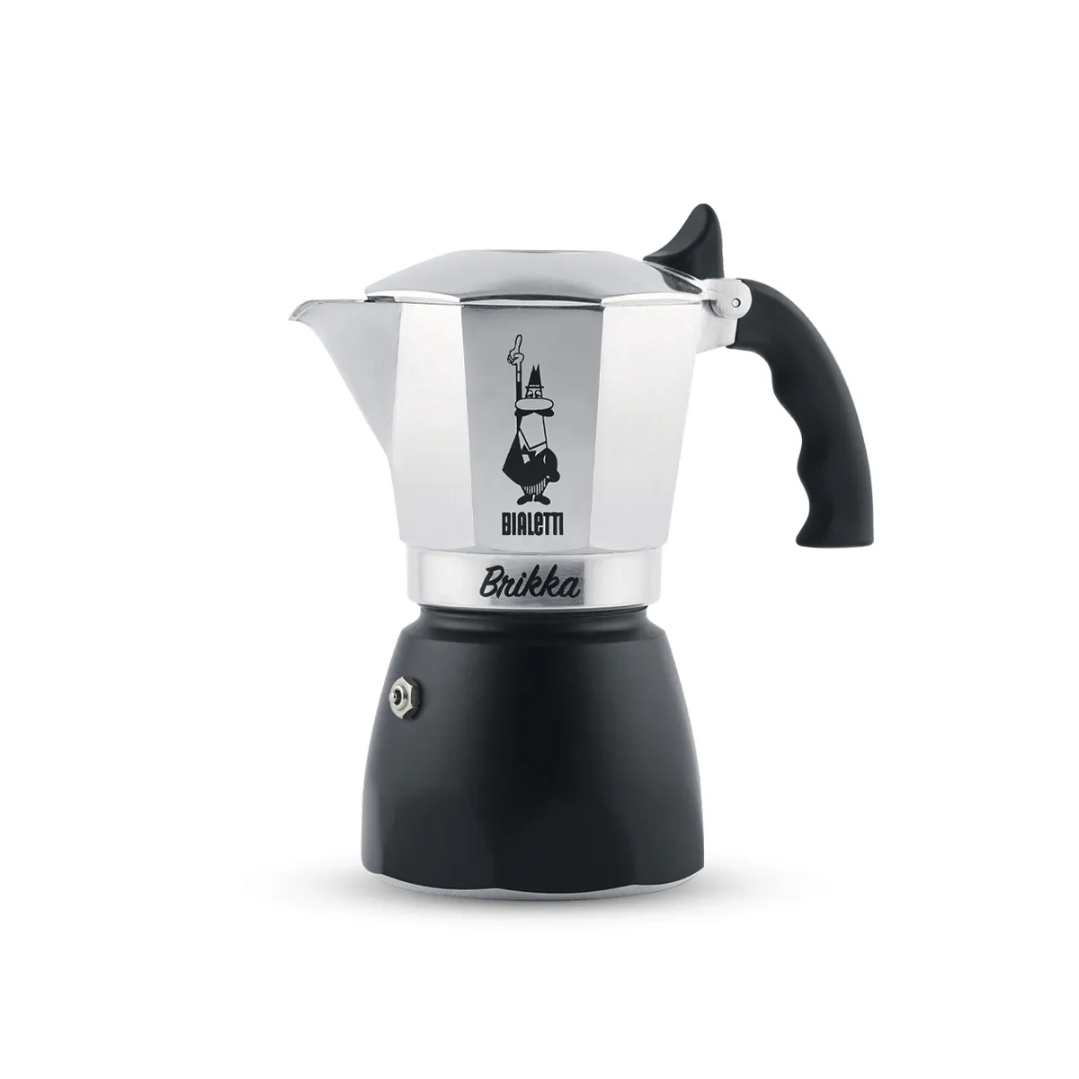 Bialetti Brikka Moka Pot, 2 Cups, Aluminium, Black