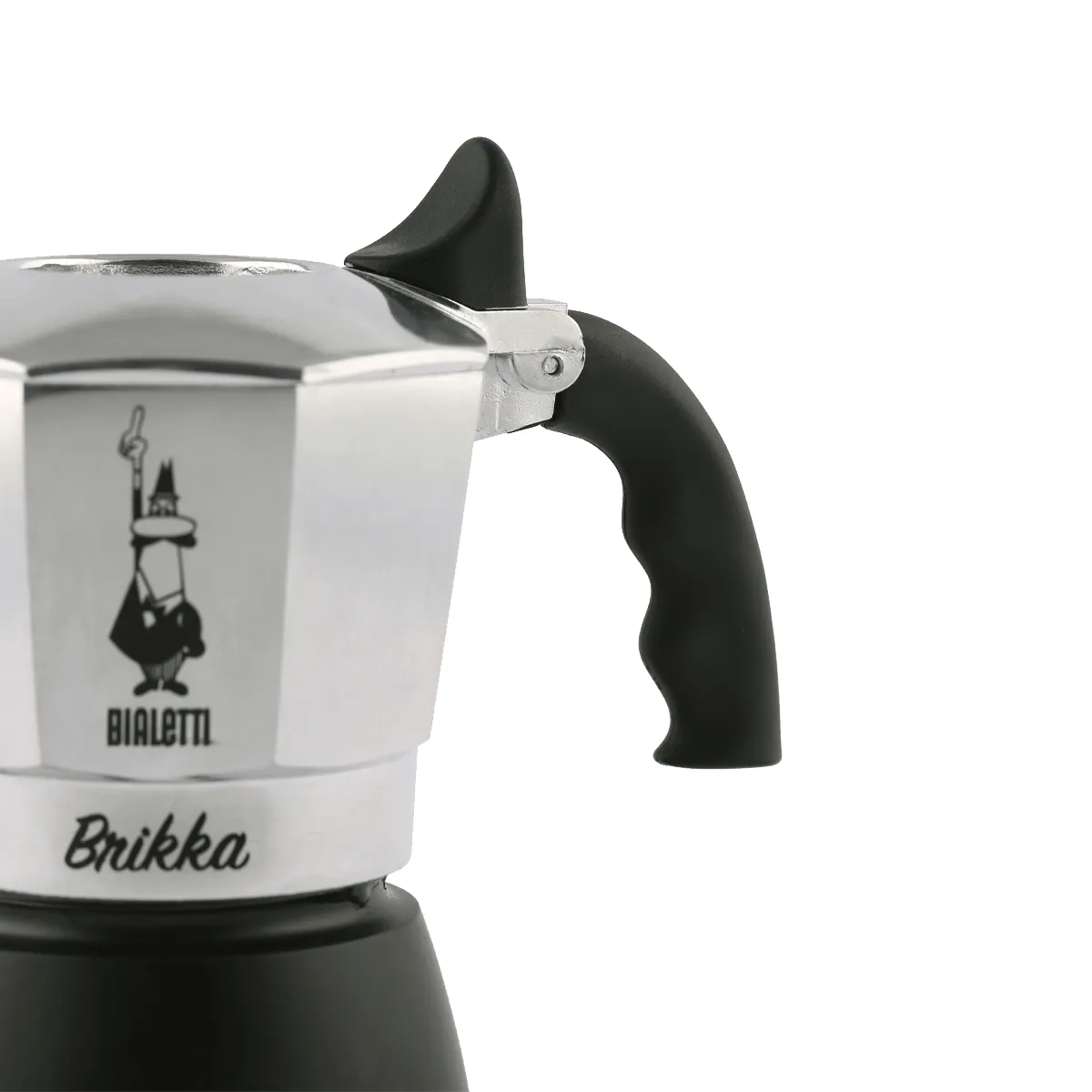Bialetti Brikka Moka Pot, 2 Cups, Aluminium, Black
