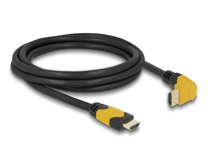 De-Lock  HDMI – HDMI 2.1 - cable, 2 m, Black, Yellow