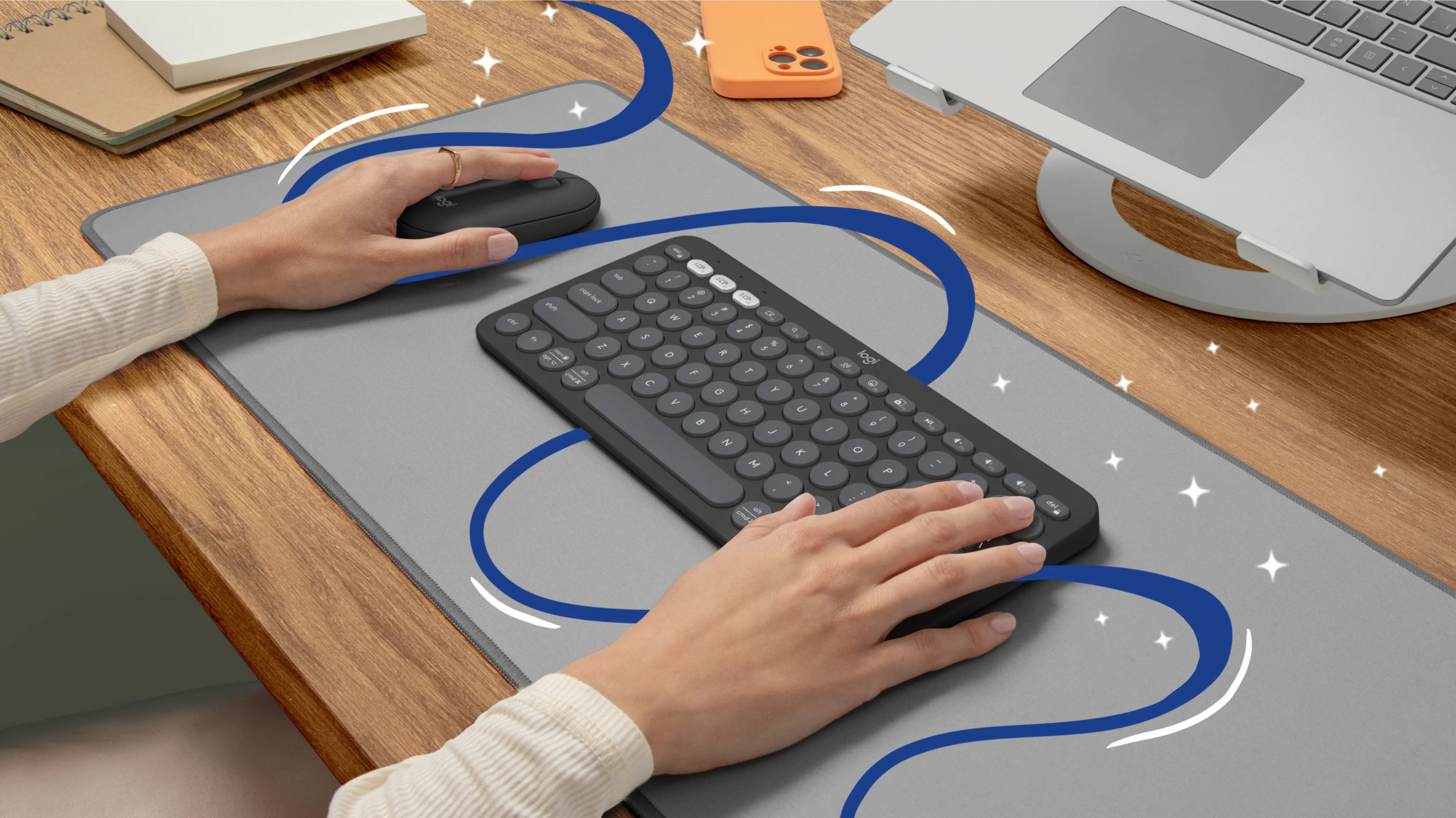 Logitech Pebble Keys 2 K380s Wireless Keyboard, Graphite