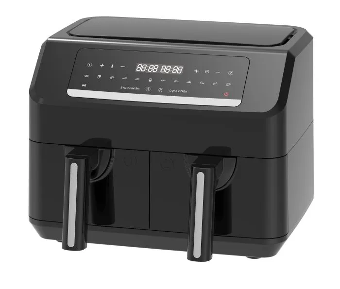 Emerio Smart Fryer -kiertoilmakypsennin, Musta, 2x3.6l