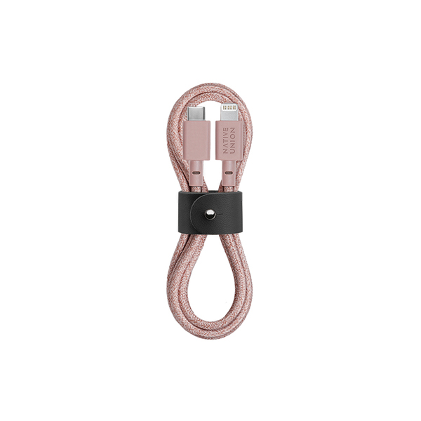 Native Union Belt Cable USB-C - Lightning -kaapeli, 1,2m, Ruusu