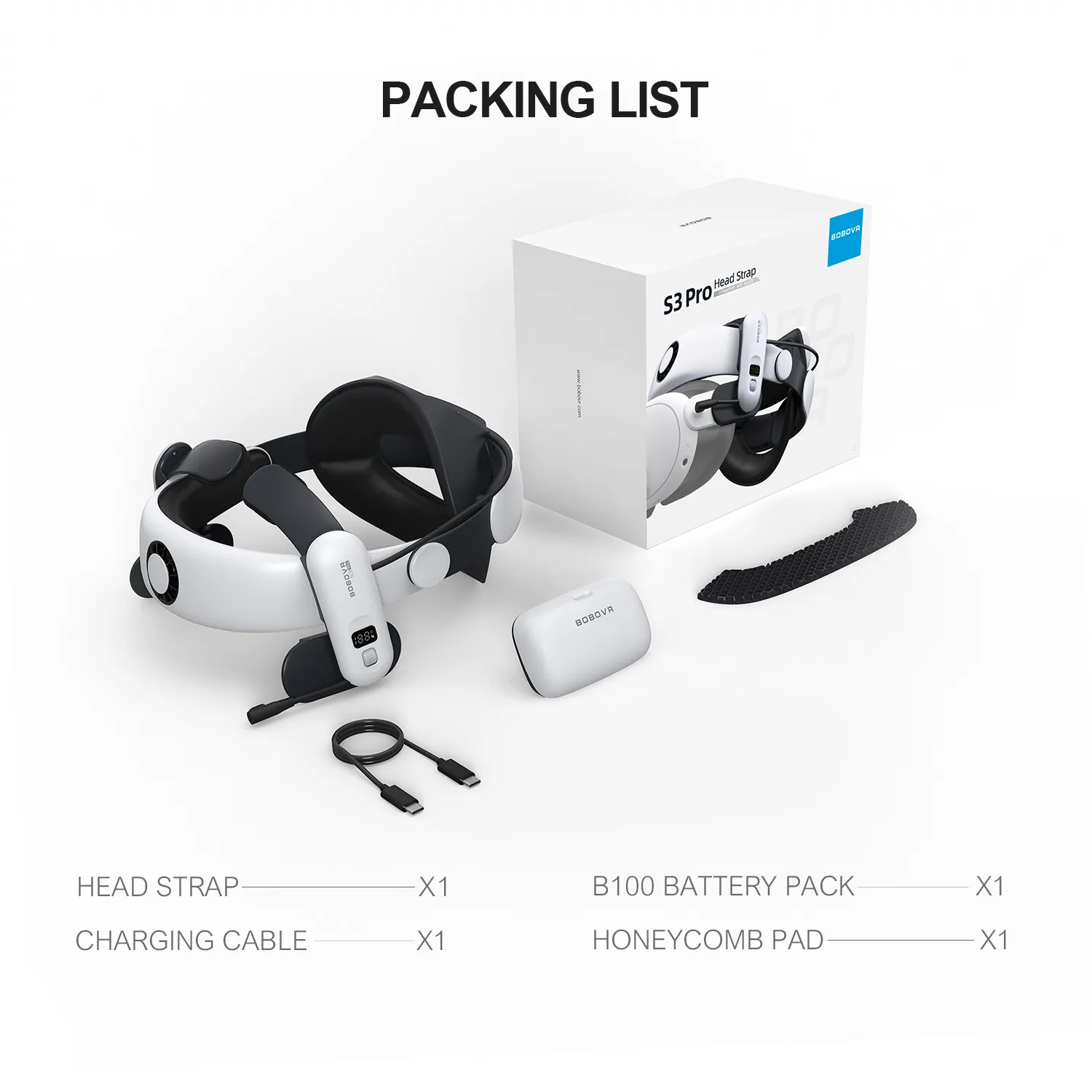 BOBOVR S3 Pro Battery Head Strap for Meta Quest 3 and 3S
