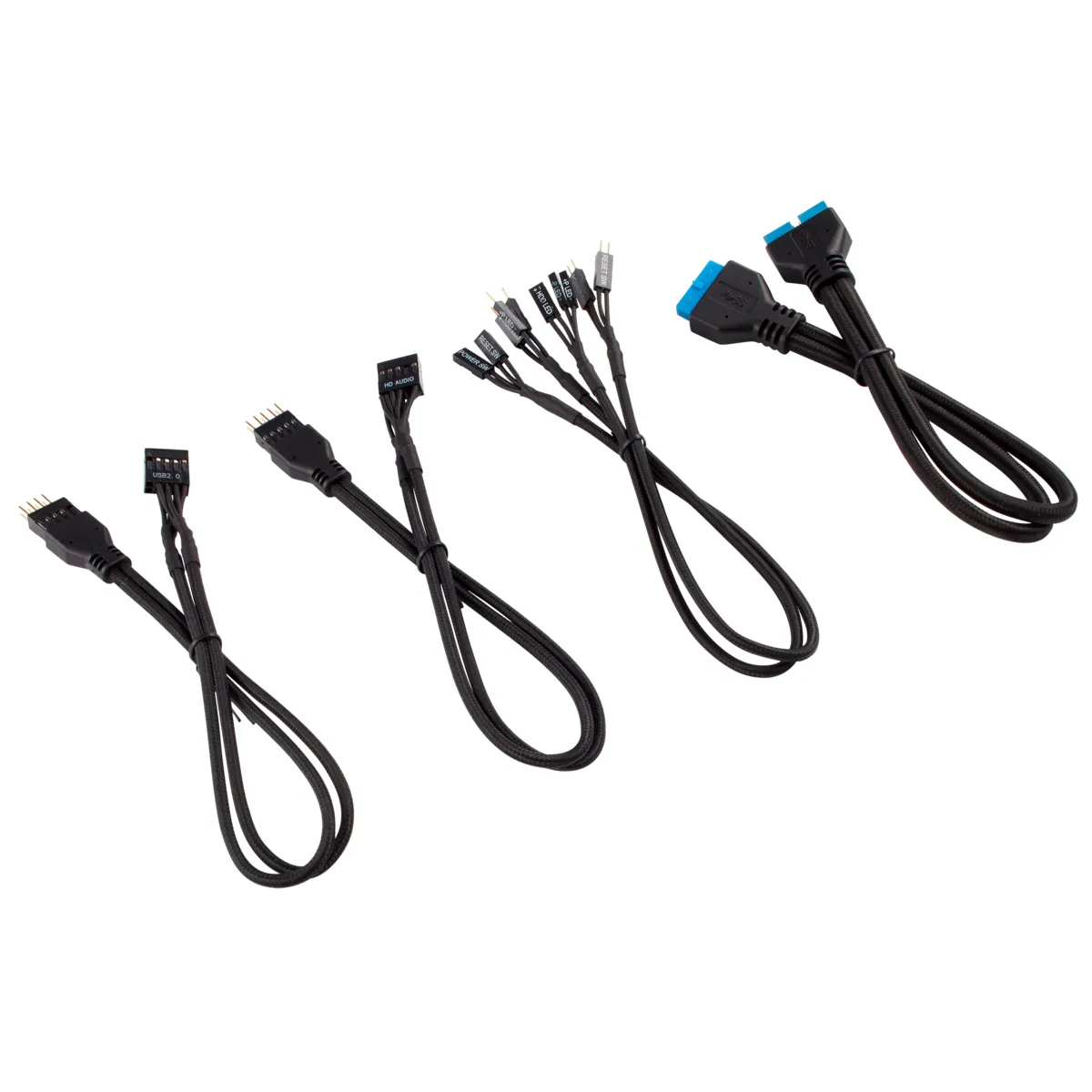 CORSAIR Premium Sleeved I/O Cable Extension Kit Black
