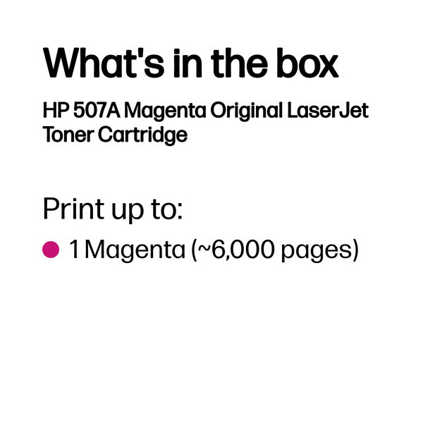 HP Toner 507A magenta HV LaserJet Enterprise 500 color M551n 6000 Seiten
