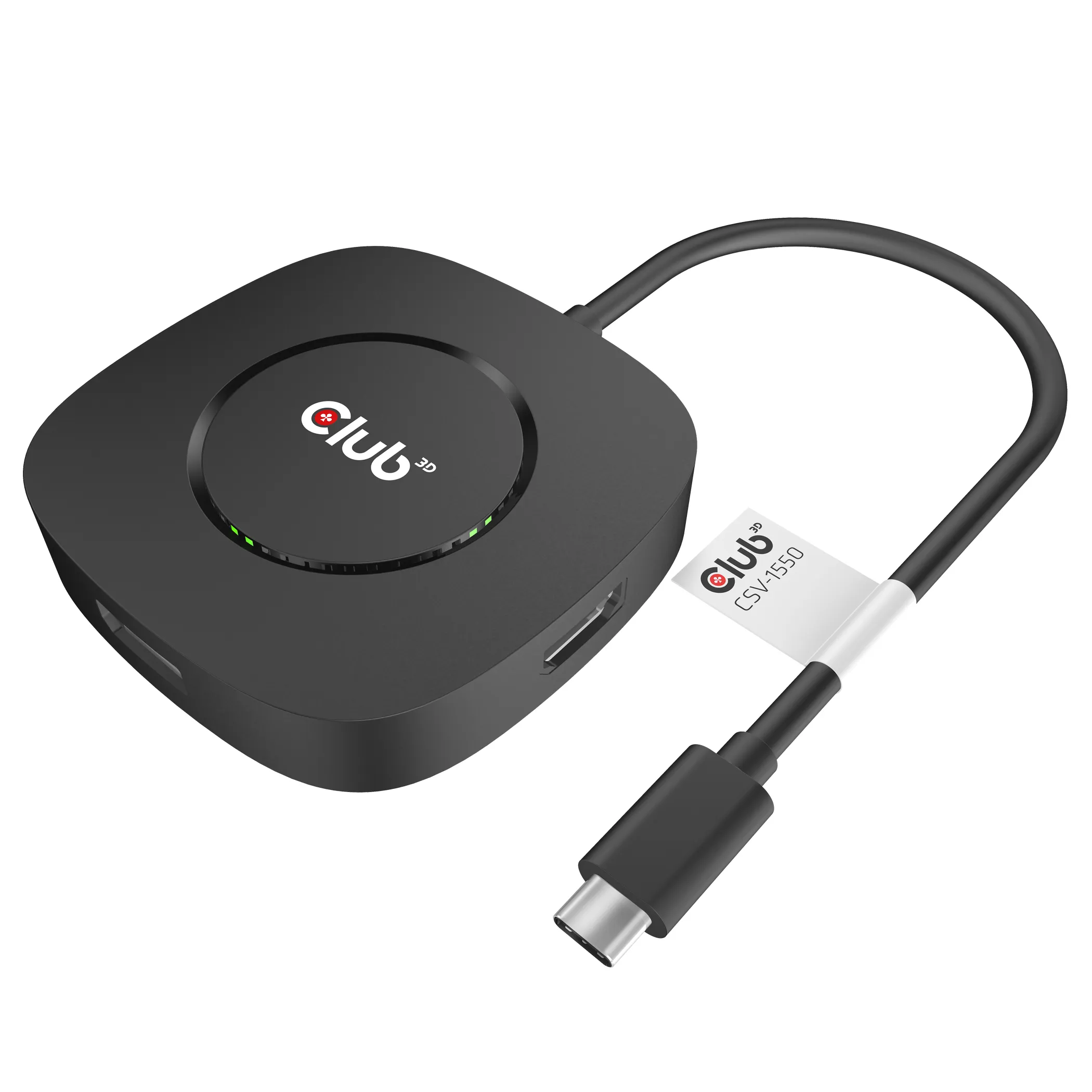 Club 3D 3.2 Gen1 USB-C - 3x DisplayPort 1.4 MST - hub, Svart