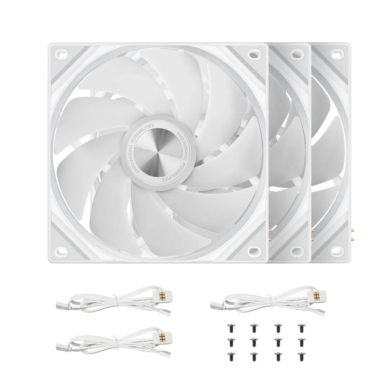 TRYX ROTA SL ARGB 120mm - chassi fläkt, Vit, 3 st