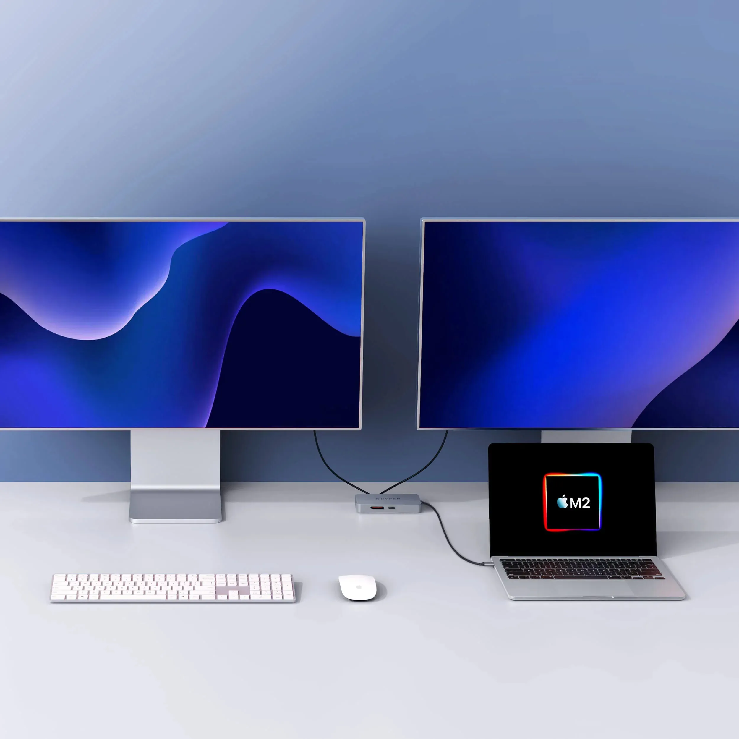 Hyper HyperDrive Dual 4K HDMI 10-in-1 USB-C Hub For M1/M2 MacBooks Midnight Blue