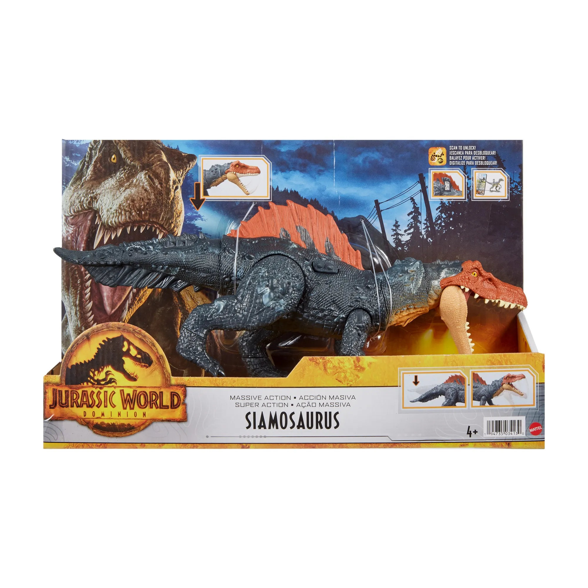 Mattel Jurassic World Massive Action Siamosaurus Mini-Play Figure