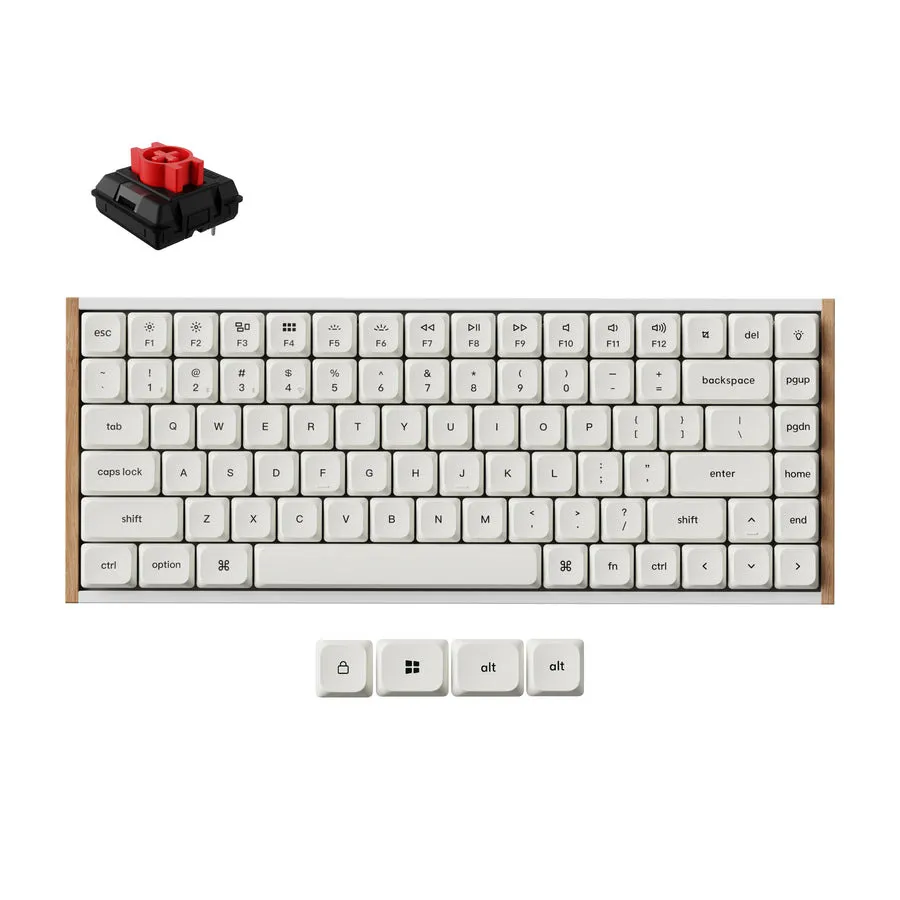 Keychron K3 Ultra 8K SE 75% tr&aring;dl&ouml;st mekaniskt speltangentbord, Milk POM Red, vit