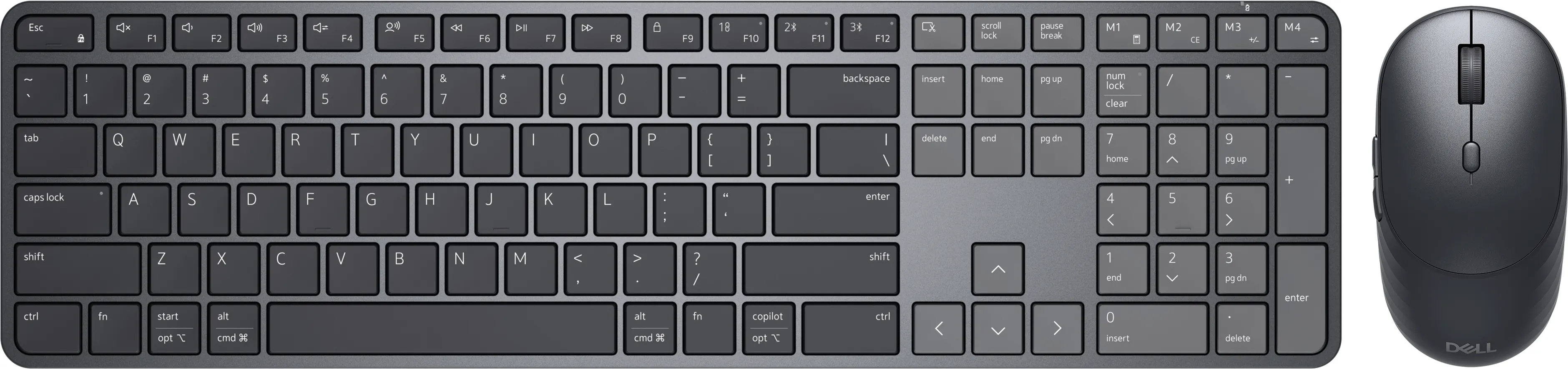 Dell Pro 7 Slim KM726 Wireless Keyboard and Mouse, Black