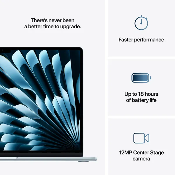 Apple MacBook Air 15&quot; M4 (10/10) 16 GB, 512 GB - b&auml;rbar dator, Himmelsbl&aring;, MC7C4