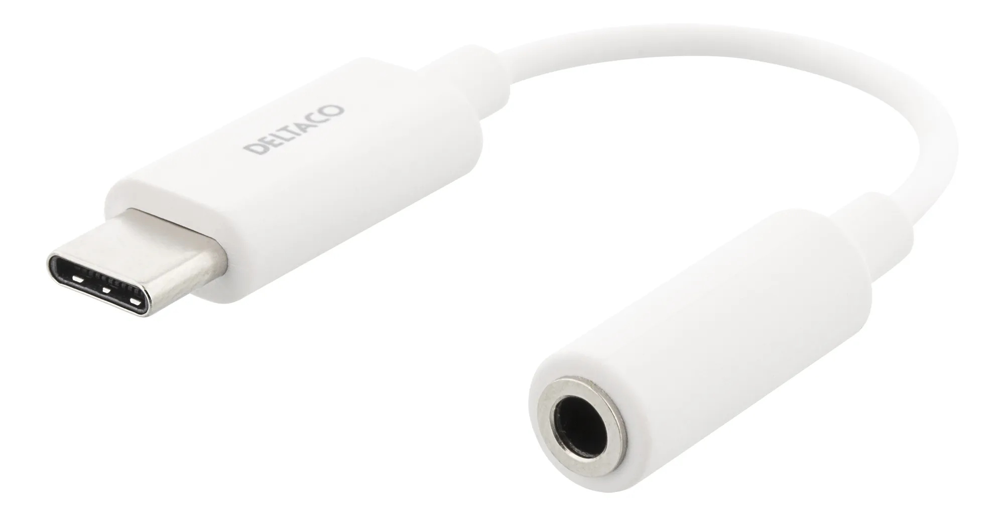 Deltaco  USB-C – 3.5mm - adapter, White