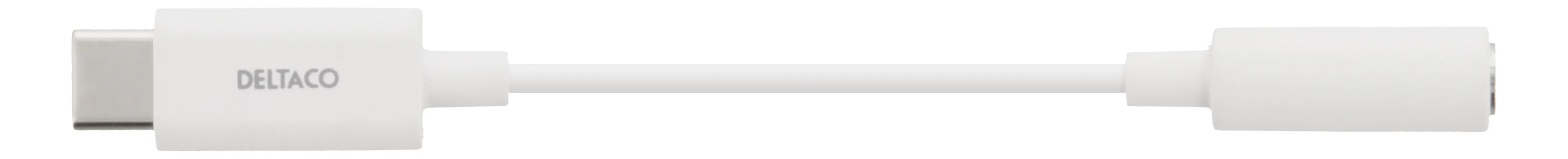 Deltaco  USB-C &ndash; 3,5mm - adapter, Vit