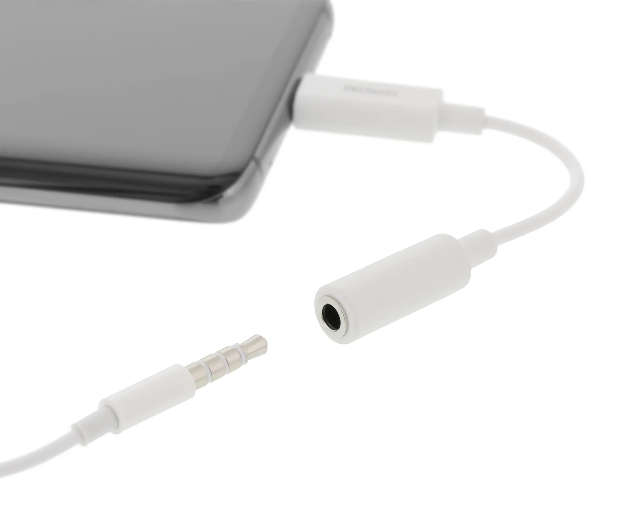 Deltaco  USB-C &ndash; 3,5mm - adapter, Vit