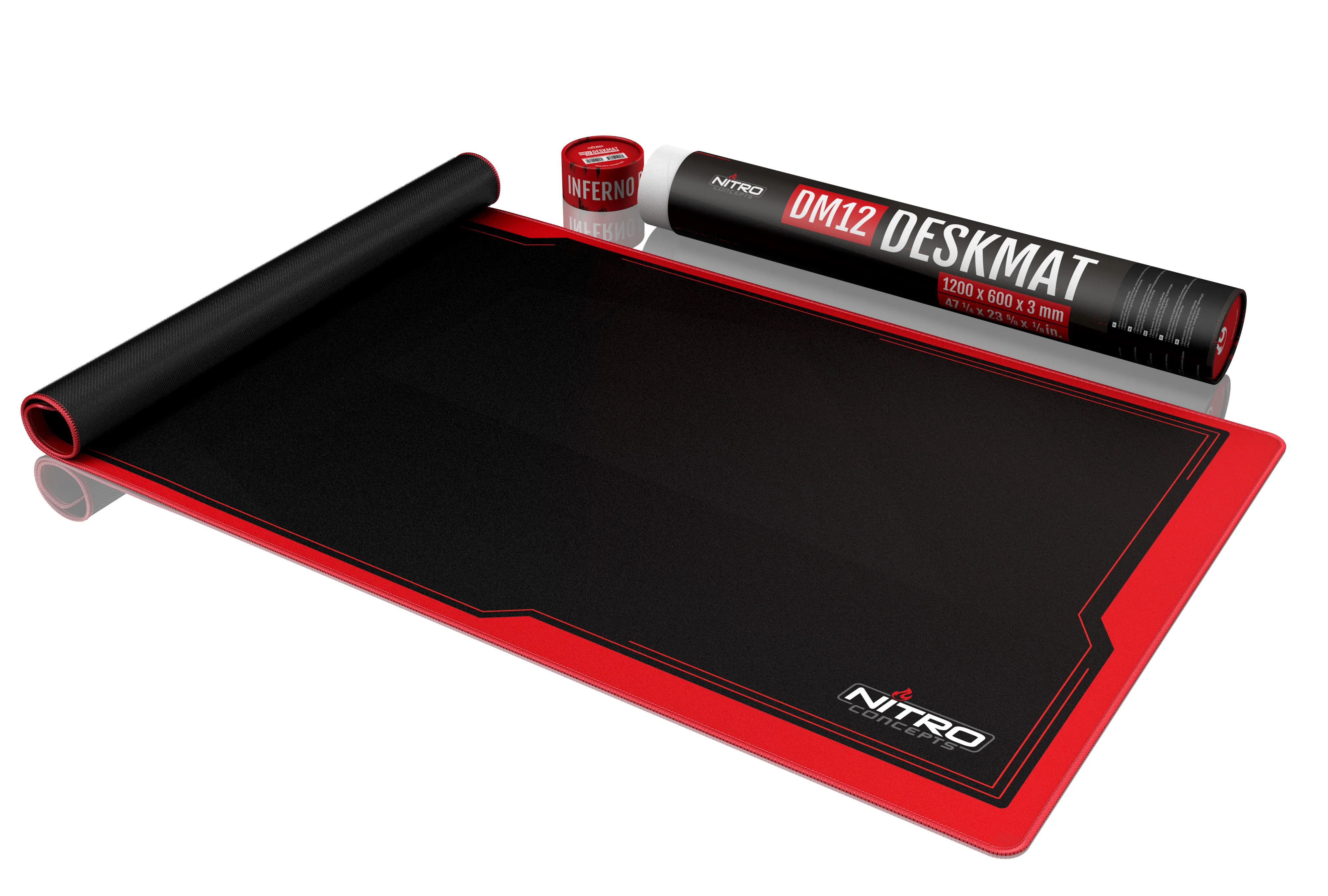 Nitro Concepts Deskmat, 3XL - spelmusmatta, svart/r&ouml;d, 1200x600mm