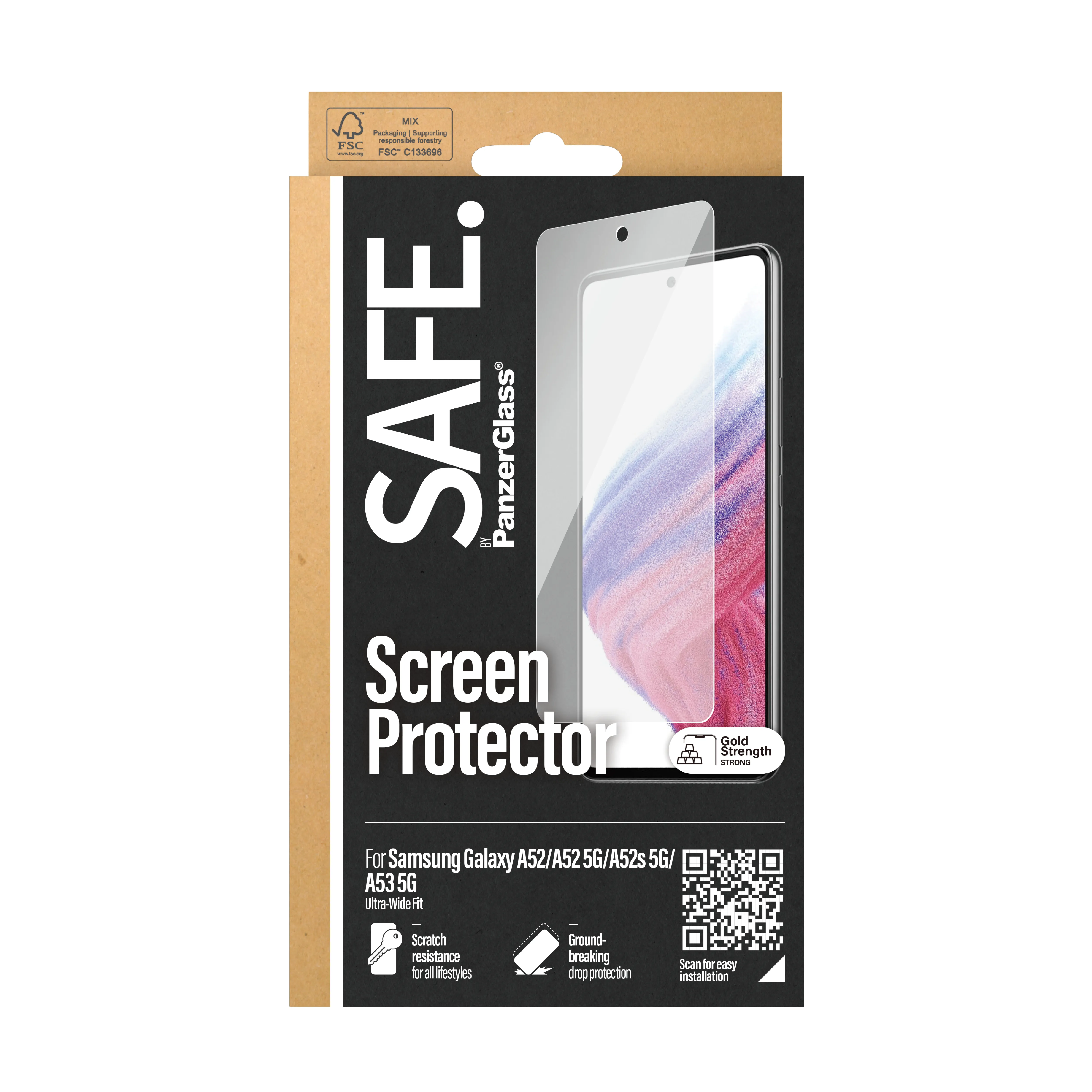 PanzerGlass SAFE Case Friendly, Galaxy A52/A52 5G - Screen Glass