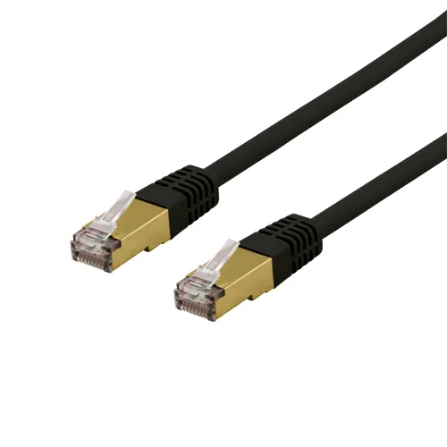 Deltaco Cat6a SFTP RJ45 0.5m -verkkokaapeli, musta