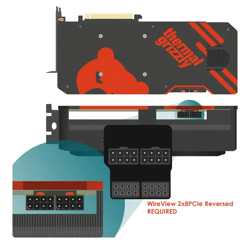 Thermal Grizzly WireView GPU 2x8Pin PCIe Reversed