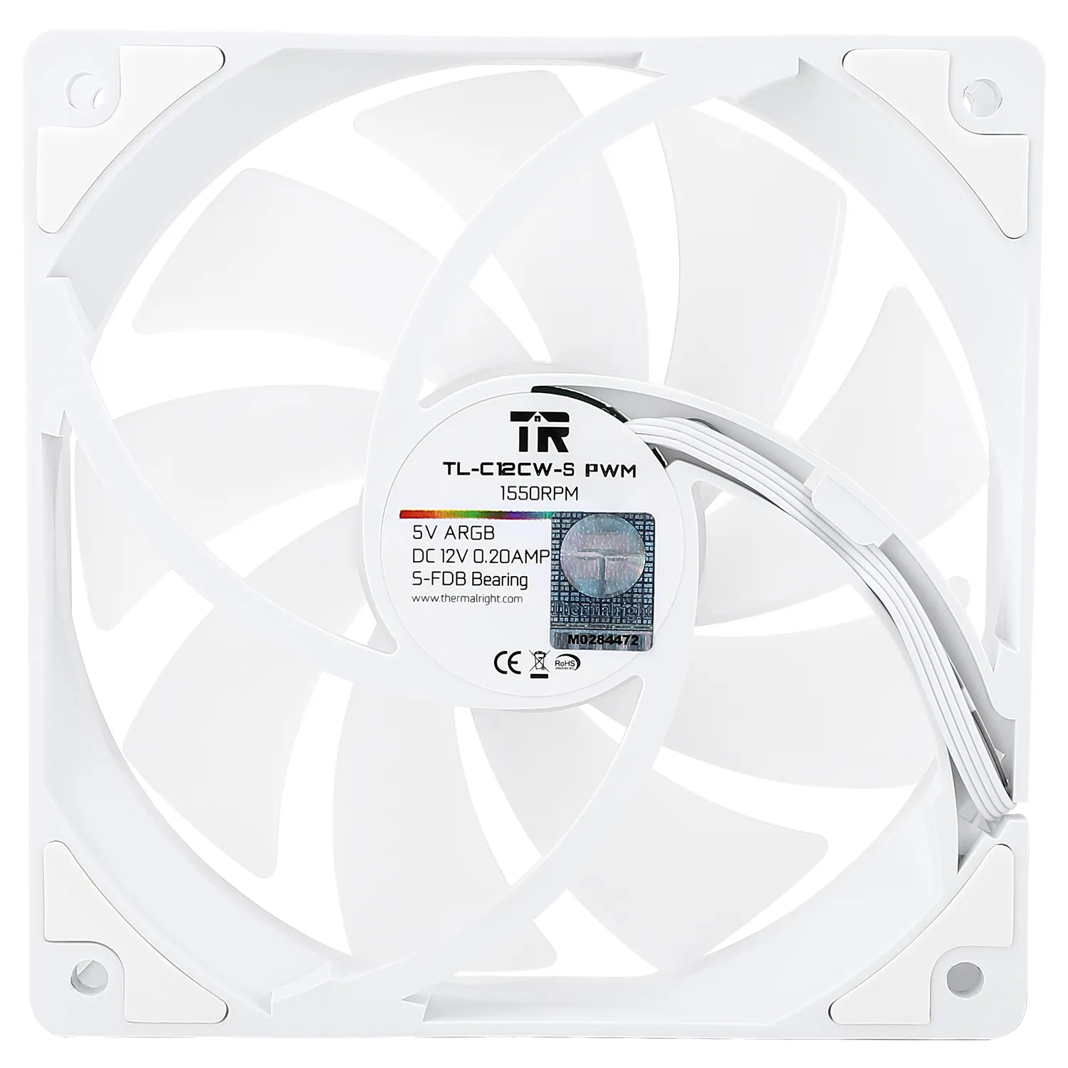 Thermalright TL-C12C-S, ARGB, 120mm -kotelotuuletin, valkoinen