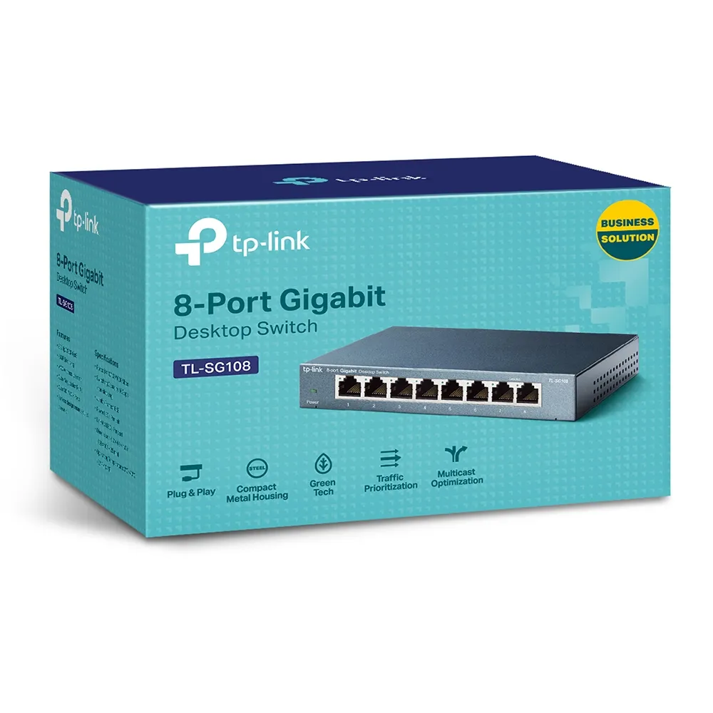 TP-Link TL-SG108 8-porttinen Gigabit-verkkokytkin