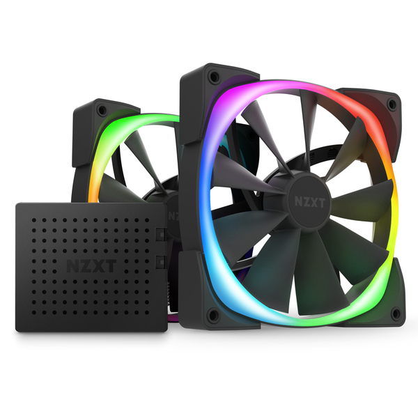 NZXT Aer, RGB, 140mm -kotelotuuletin, musta, 2kpl + Fan Controller