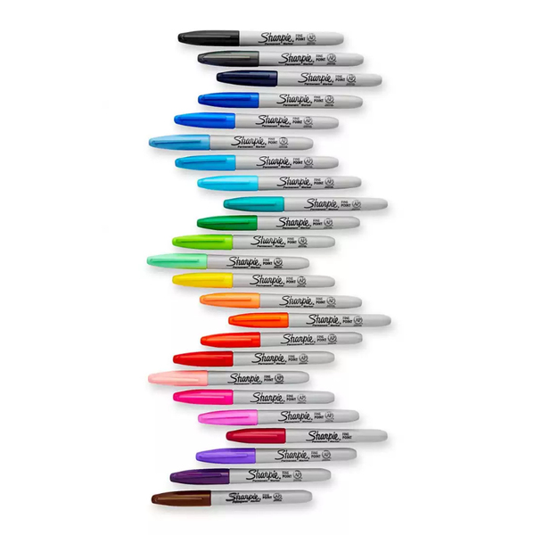 Sharpie merkkauskyn&auml;, fine, 12 kpl, musta