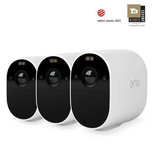 Arlo Essential Spotlight Camera Whit 3Pk