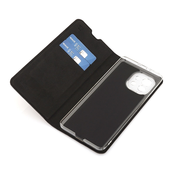 Wave Book Case, Xiaomi Mi 11 -suojakotelo, Musta
