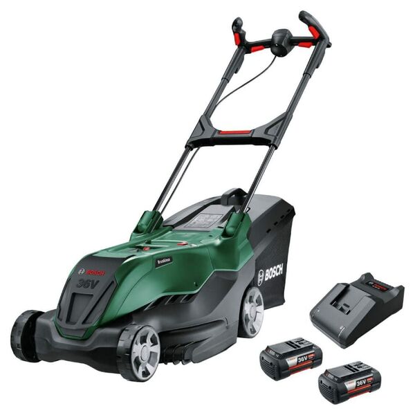 Bosch AdvancedRotak 36V-40-650 -akkuruohonleikkuri, 2 x 4,0 Ah:n akku ja latauslaite