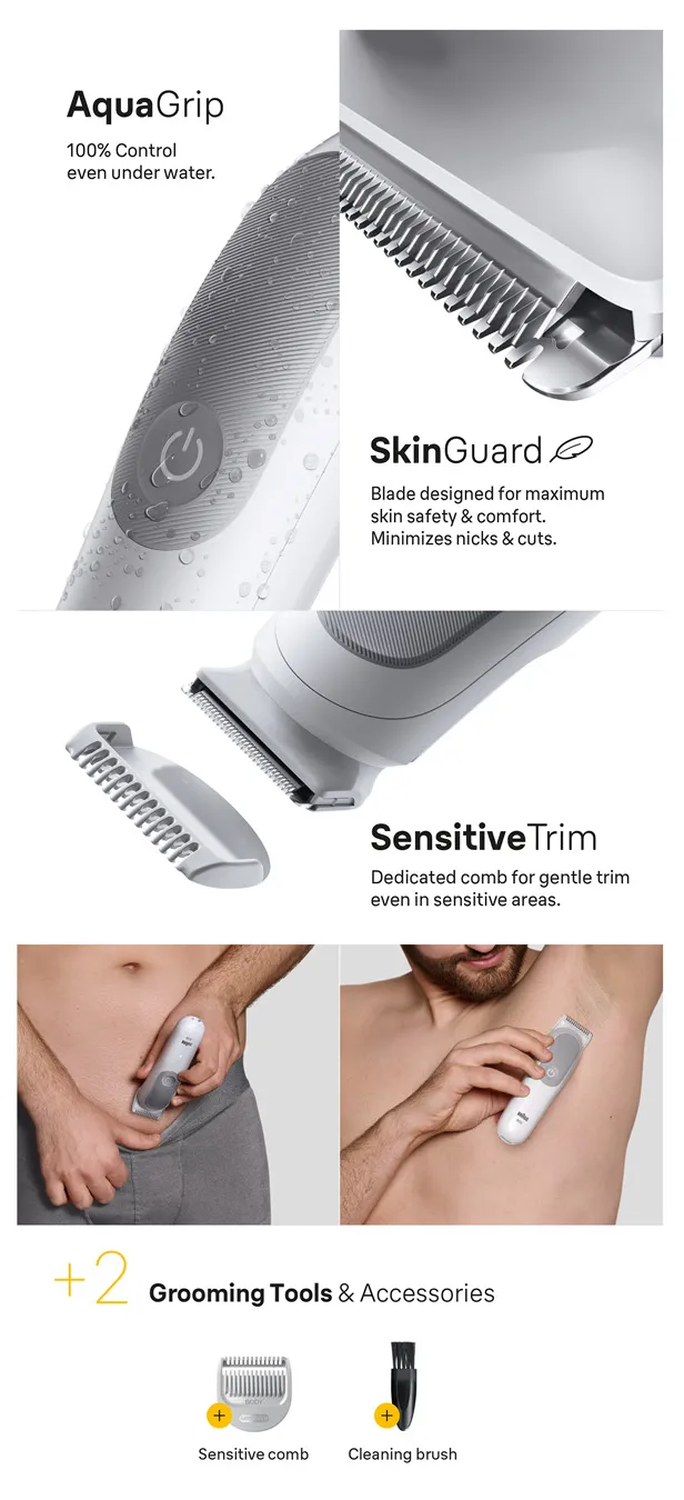 Braun Body Groomer Series 5 BG5500 - grooming kit, grey, white