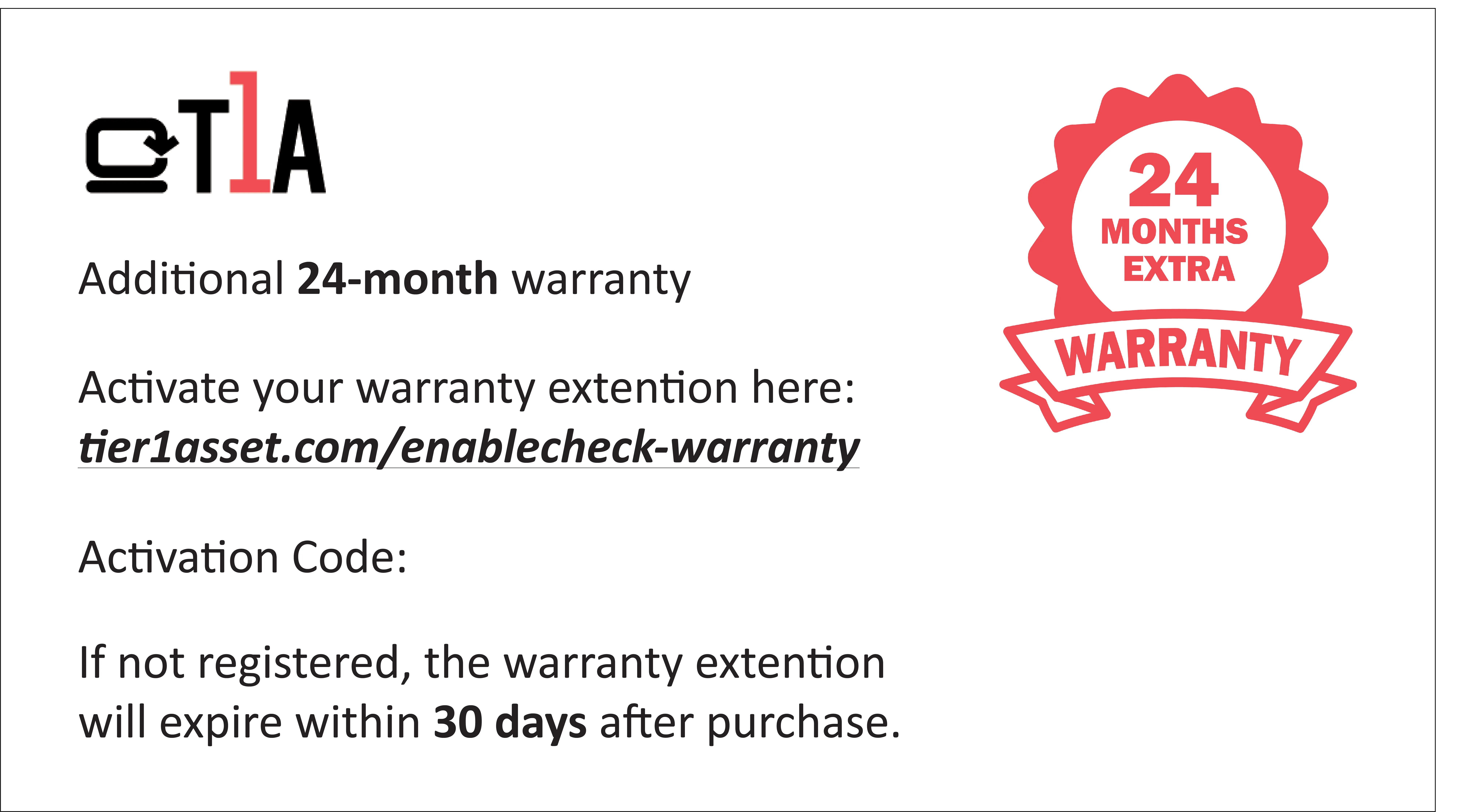 Tier1 Asset - 24 months extended warranty
