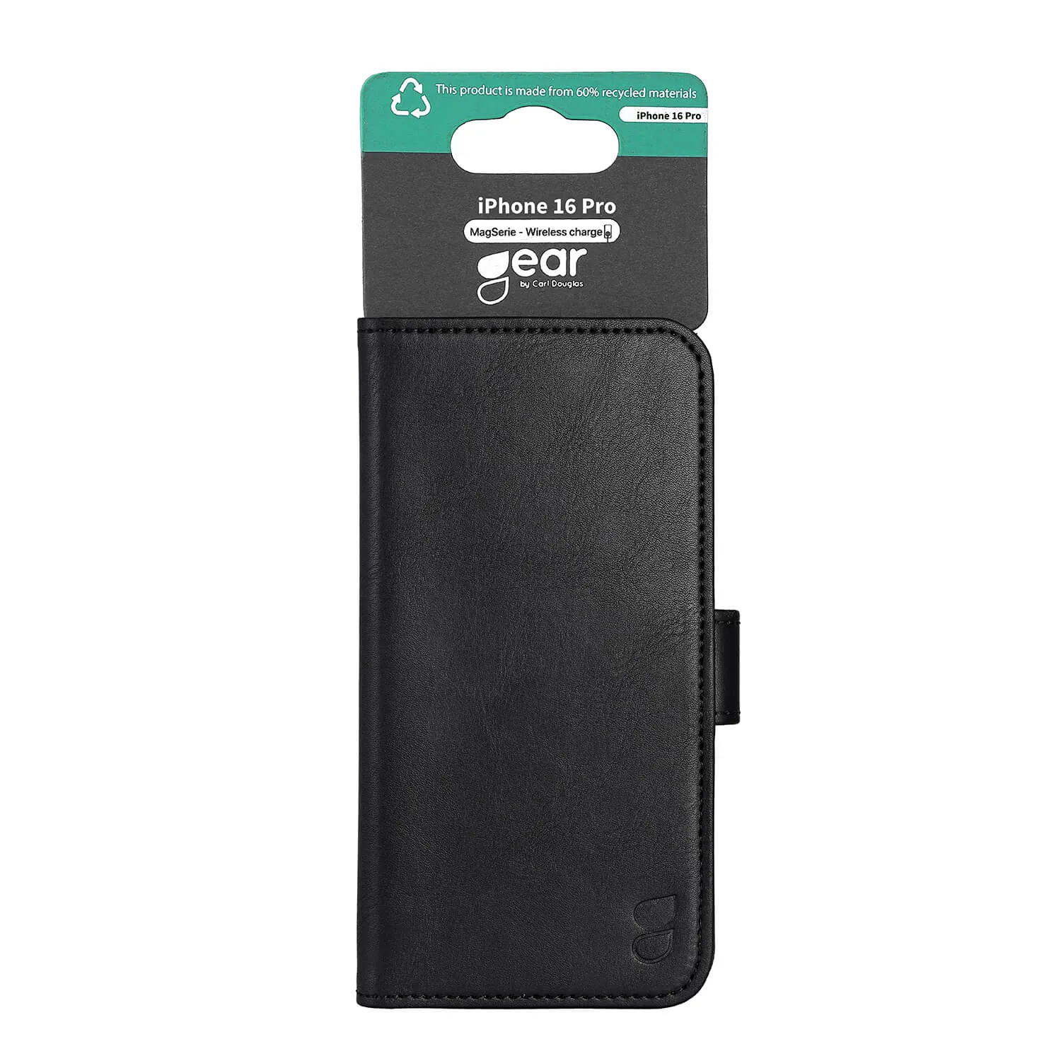 GEAR Wallet MagSeries, iPhone 16 Pro - plånboksfodral, Svart