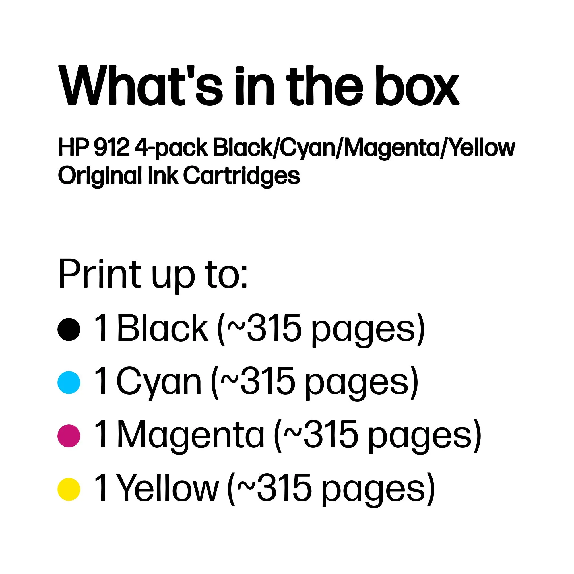 HP 912 C/M/Y/K Ink Cartridges 4-pack Blistered