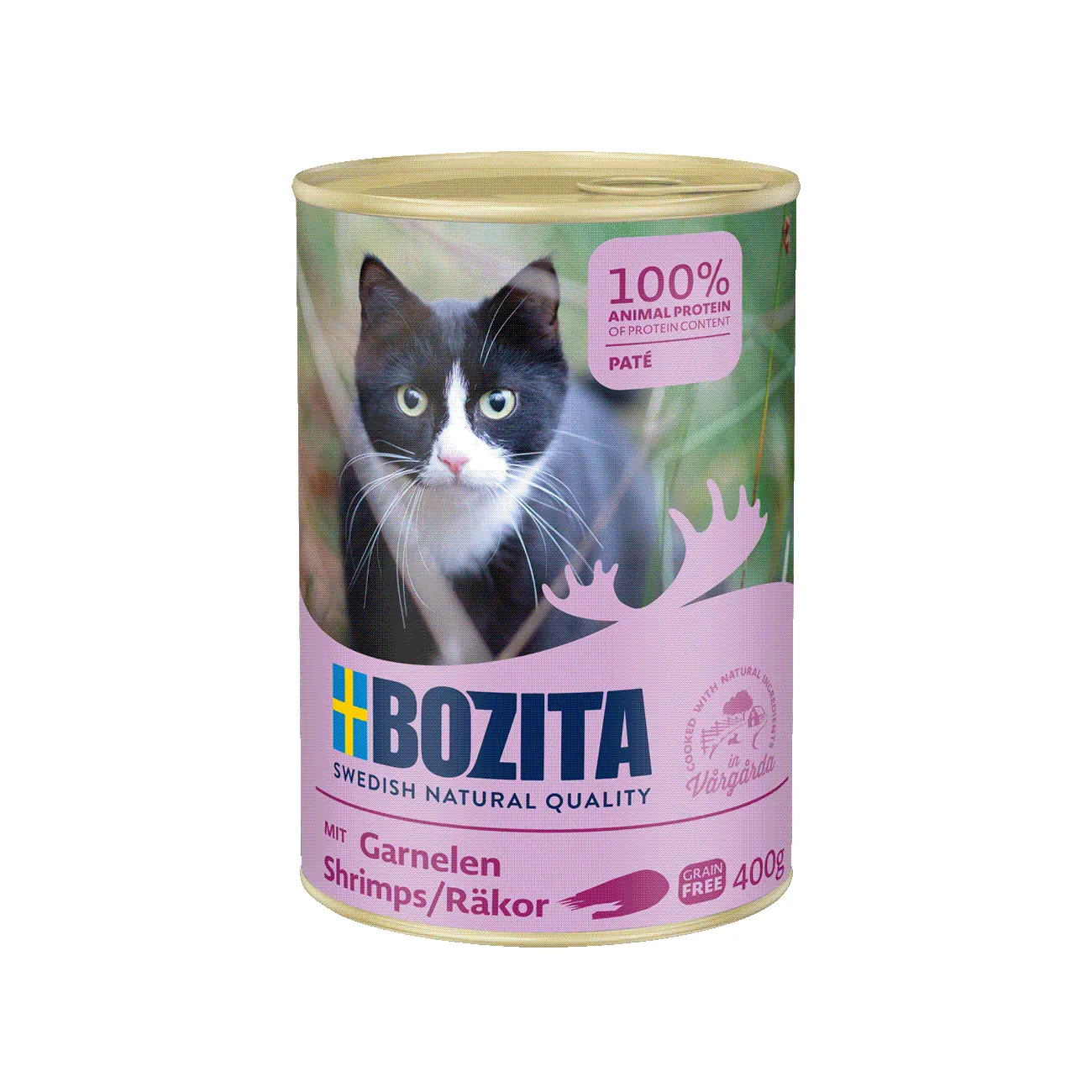 Bozita Pat&eacute; Shrimp, V&aring;tfoder f&ouml;r katt, Adult, Spannm&aring;lsfritt, 400 g