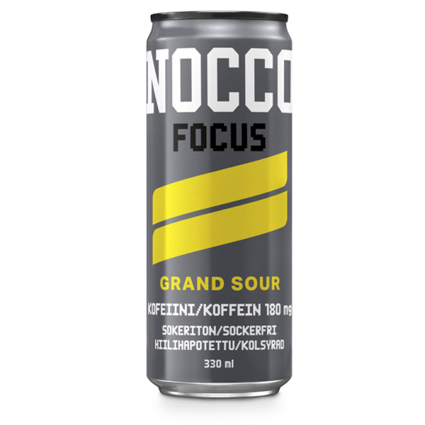 Nocco Focus Grand Sour -energiajuoma 330ml, 24-pack