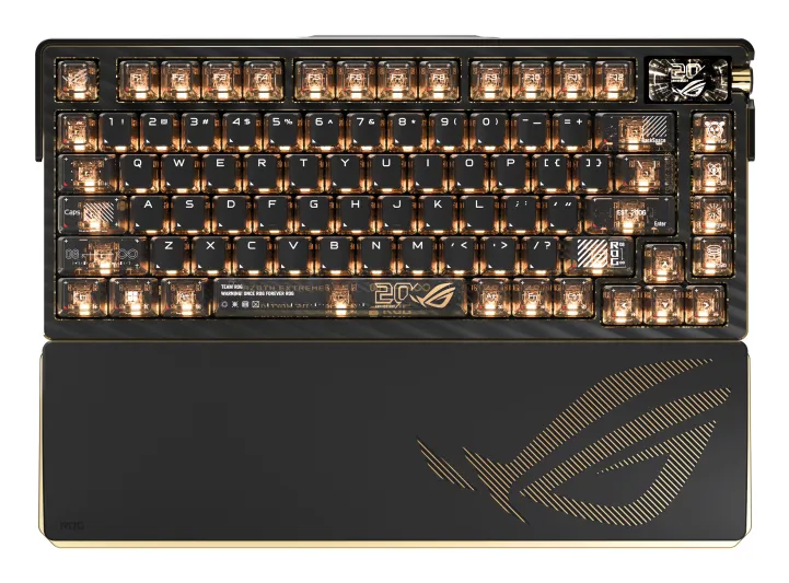 ASUS ROG Azoth Extreme Edition 20 75% Wireless Mechanical Gaming Keyboard, NX Snow, Black